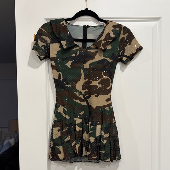 Camo Sequin Figure Skating Dress - Picture 1 of 6